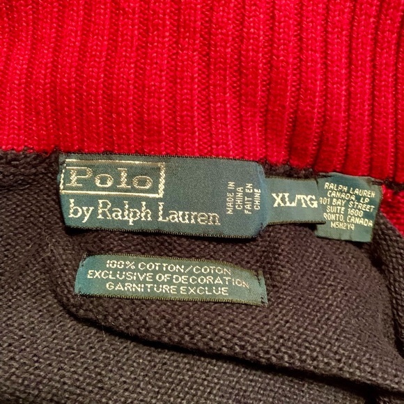 Men’s XL Polo sweater. Navy & red. Great condition. - Picture 6 of 6